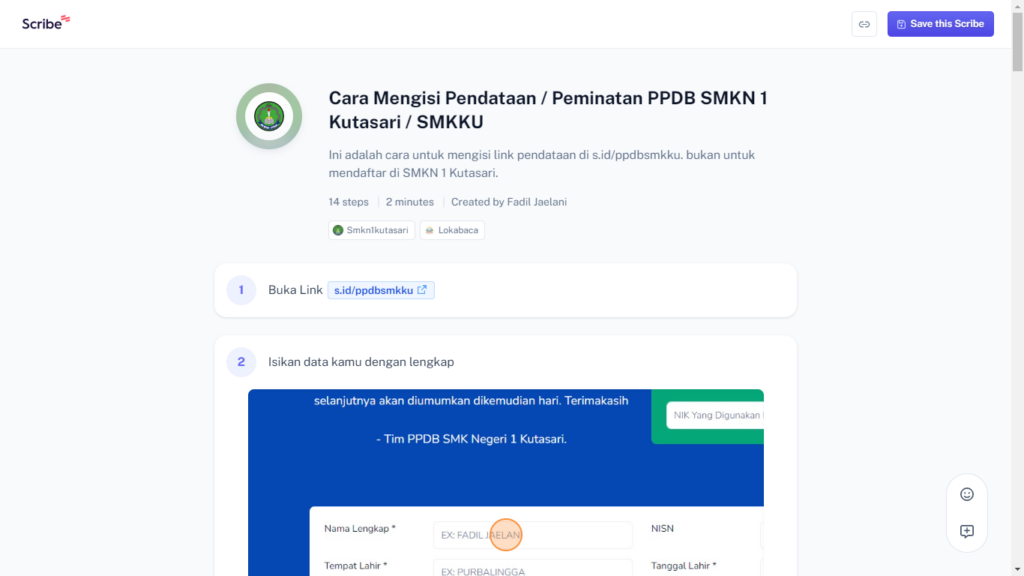 Cara Mengisi Peminatan SMK Negeri 1 Kutasari